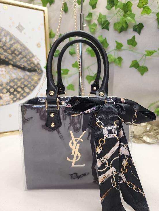 yves saint laurent handmade Handbags - Authentic Yves Saint Laurent Shopping Bag In PVC Tote